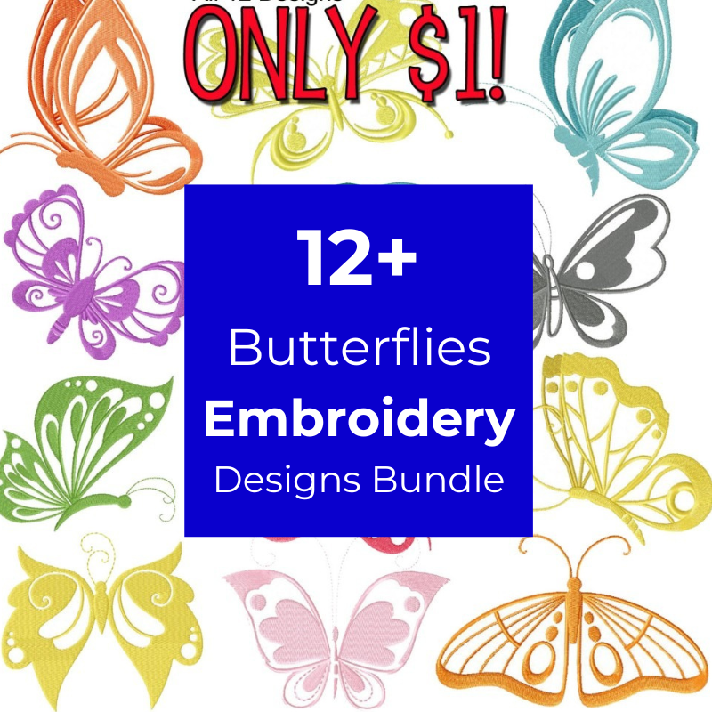 12+ Butterfly machine embroidery designs, animal embroidery pattern, butterflies pattern, insect embroidery, floral flower, instant download