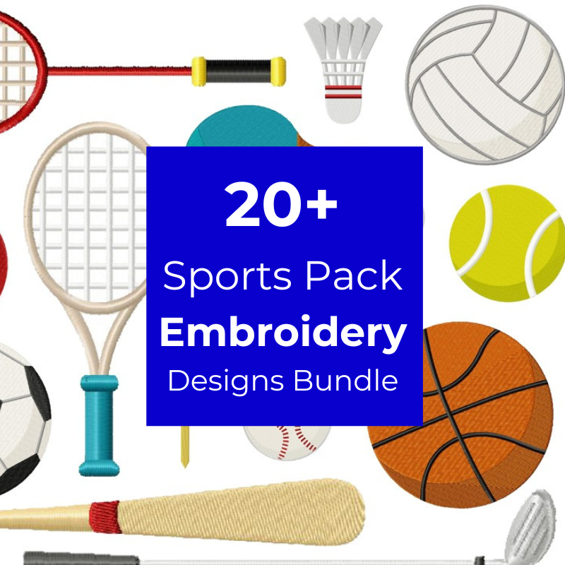 Sports Pack Embroidery Designs Instant Download, Sport Symbols Embroidery File 14 Included, Sport Machine Embroidery, Brother PES DST & All Popular Formats, Instant Download